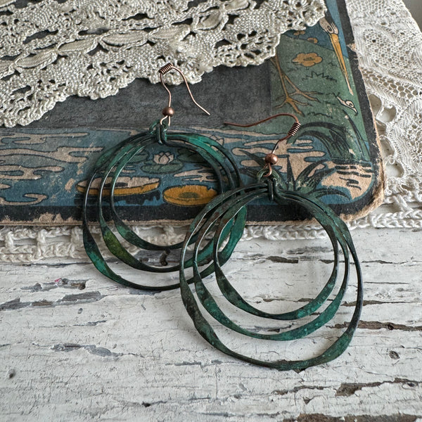 'organic' earrings | oxidized copper turquoise