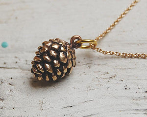 'pine cone' necklace | bronze